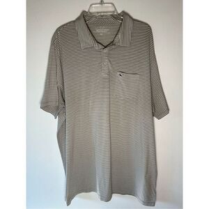 Vineyard Vines men’s gray white striped short sleeve polo size 2XL. #40-1400